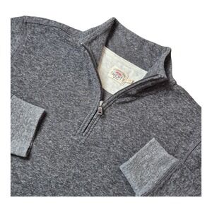 Faherty Men's Small Quarter Zip Pullover Gray Organic Cotton Sweatshirt